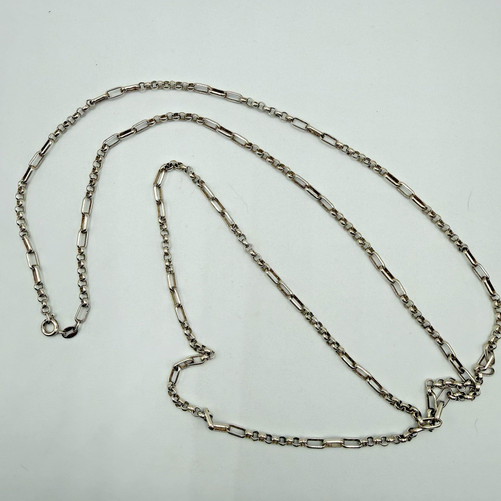 Estate Vintage SKF Extra Long Sterling Silver Chain Necklace - Approximately 36"